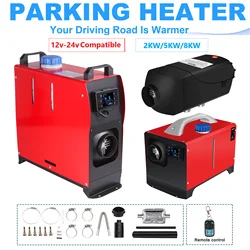 Diesel Air Heater 12V/24V 2-8KW All In One Car Heater 6-Buttons Controller LCD Switch Parking Heater For Truck Boat Motorhomes