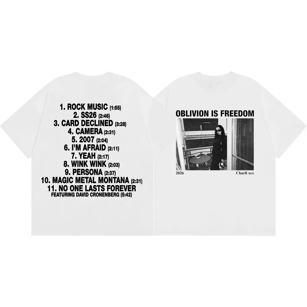 Singer Charli Xcx Music Fashion Film Tour 2026 T Shirt Men Women Casual Loose T-shirts Summer 100%cotton Short Sleeve T-shirt