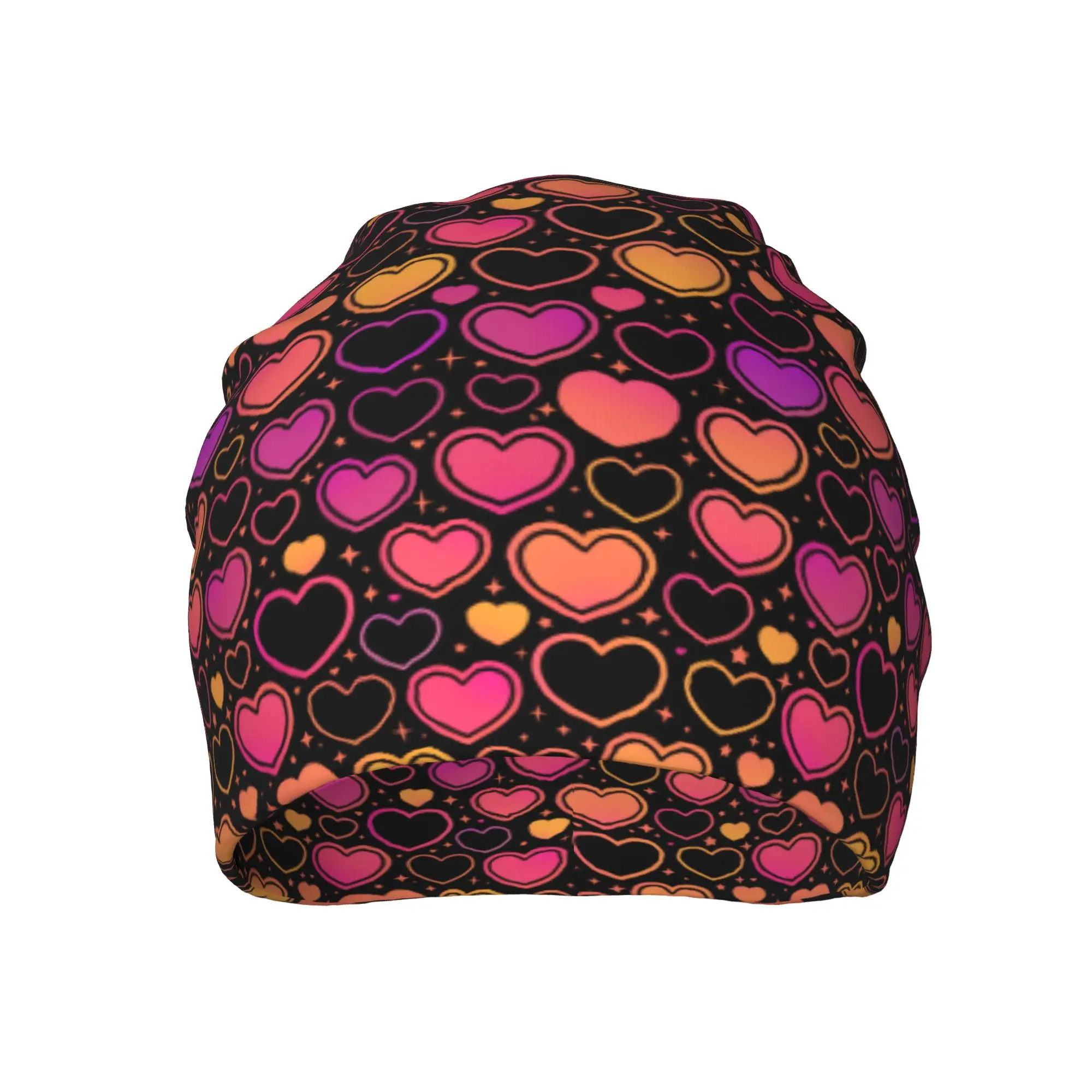 Red Heart Seamless Background Bonnet Hats  Knit Hat Men Women Vintage Elastic Beanie Hats Autumn Outdoor Sport Custom Caps