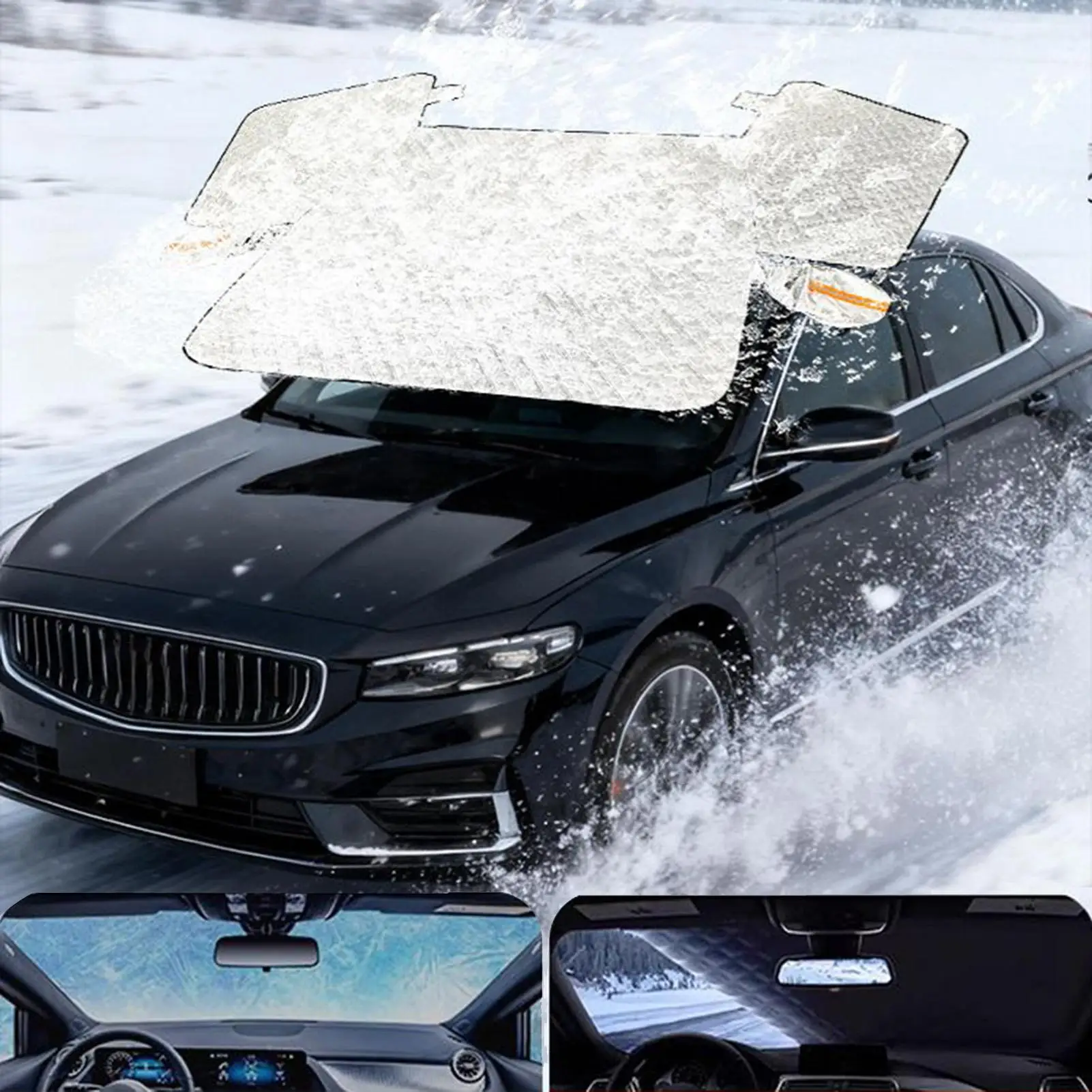 車のフロントガラス用の雪カバー-磁気フードスリーブ-フロントガラスアイスプロテクターカバー-冬の雪の日-凍結雨-suv-rv用