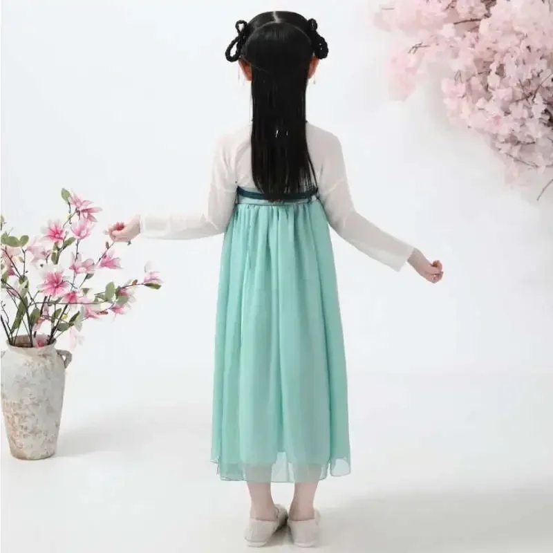 4 6 8 10 1 2Year Old Classical Girls dress National Costume Chinese Hanfu Ethnic Dance Older Kid Child photography Ancient dress