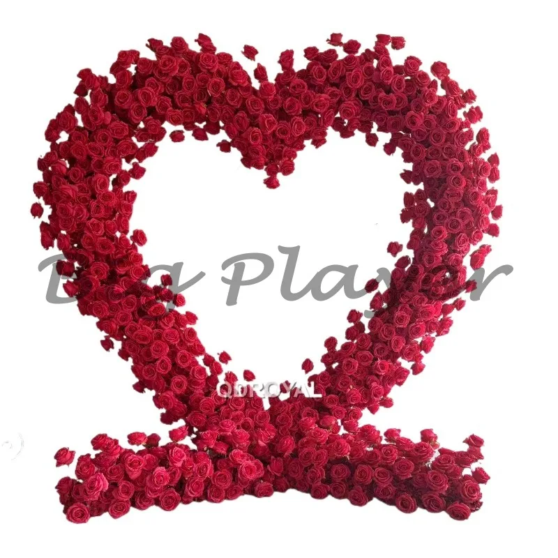 

New Personalized White Heart Shaped Flower Arch Wedding Backdrop For Wedding Decoration