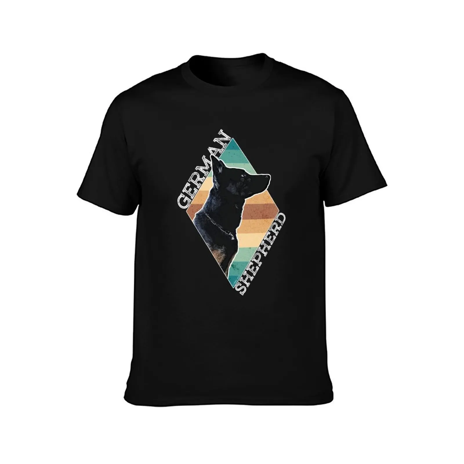 Retro German Shepherd T-Shirt Summer Casual Cotton Tee Oversized Streetwear Tops Vintage Graphic Print Unisex Men Women