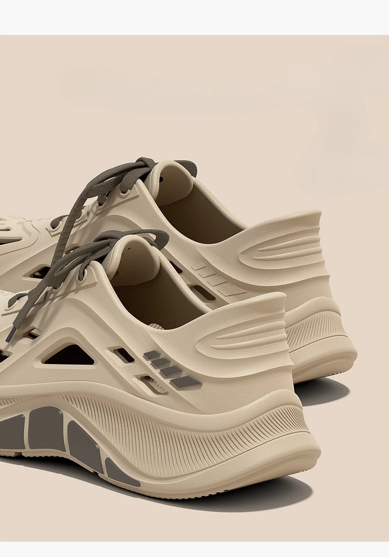 Dicksohlige, perforierte Herrenschuhe, Sommer-Neuheit, Fahrerschuhe, rutschfest und geruchsneutral, weiche EVA-Sandalen für Herren – Detail 8