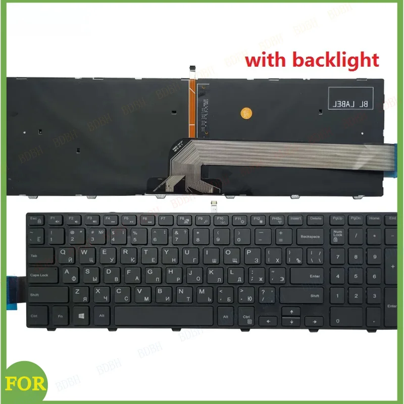Russian RU laptop Keyboard for Dell Inspiron 15 3000 5000 3541 3542 3543 5542 3550 3878 5545 5547 15-5545 17-5000