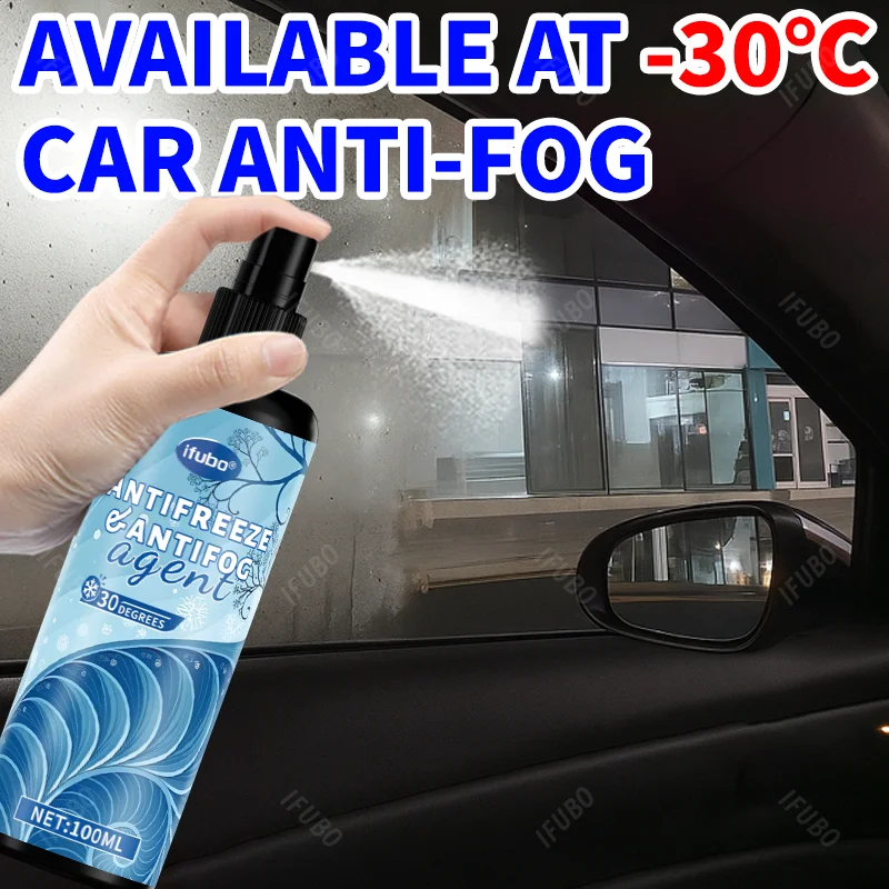 IFUBO Anti-Fog Spray 100ml -30°C Anti-Freeze Car Windshield Helmet Glasses Mirror Winter Driving Safety Protection Clear Vision