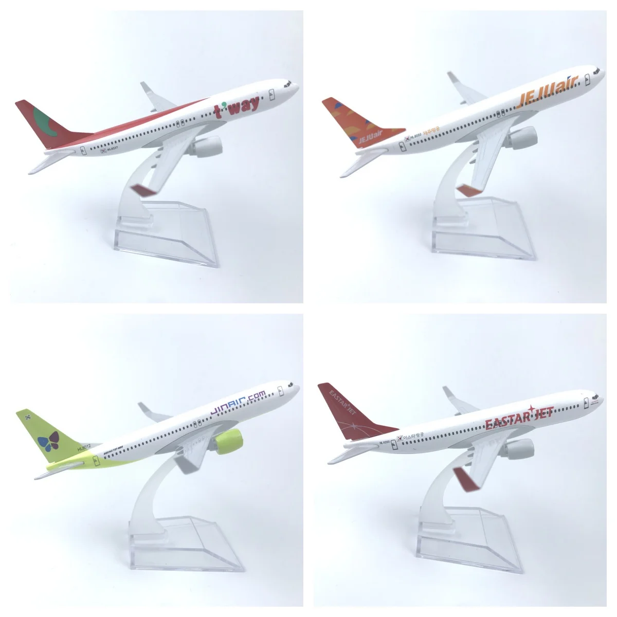 16cm Korea T Way B737 Airways Model Airplanes Diecast Metal 1/400 Scale Plane With Stand Aviation Hobbies Decoration Gift Giving
