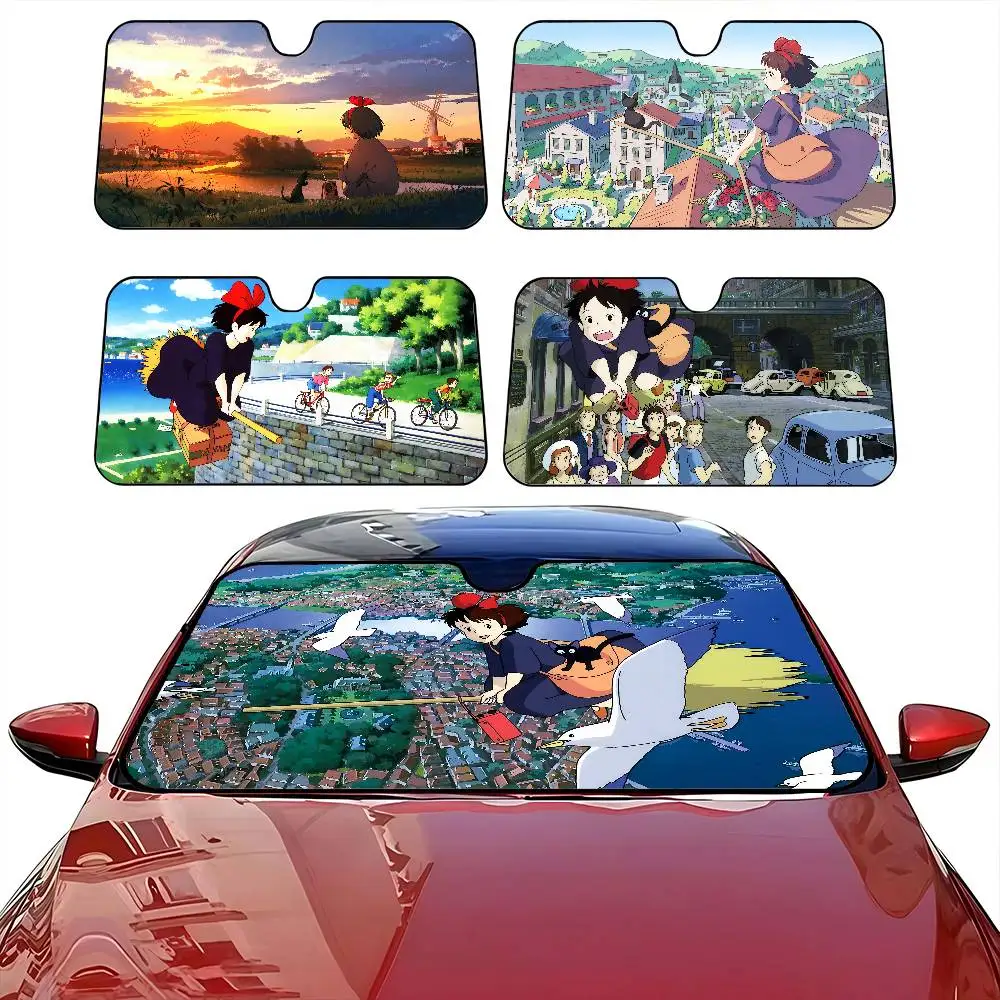 K-Kikis D-Delivery زجاج سيارة مضحك الشمس الظل طوي الأشعة فوق البنفسجية الشمس قناع حامي ظلة للنافذة الأمامية