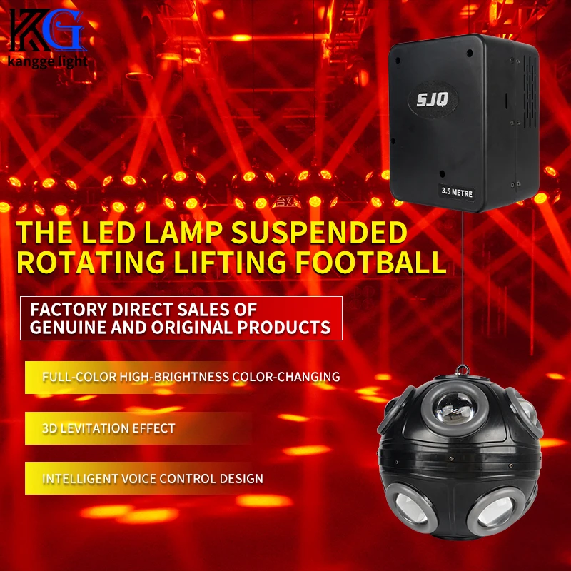 Hanging Sphere LED Beam Stage Light DMX512 Lifting Ball Effect Light Motorized Lift Disco Ball Light for Wedding Banquet Club