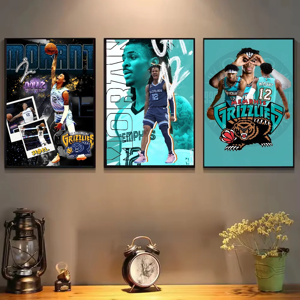 1 قطعة ملصق JA MORANT فني ذاتي اللصق مقاوم للماء ملصق ورقي مقهى بار ديكور جدران الغرفة