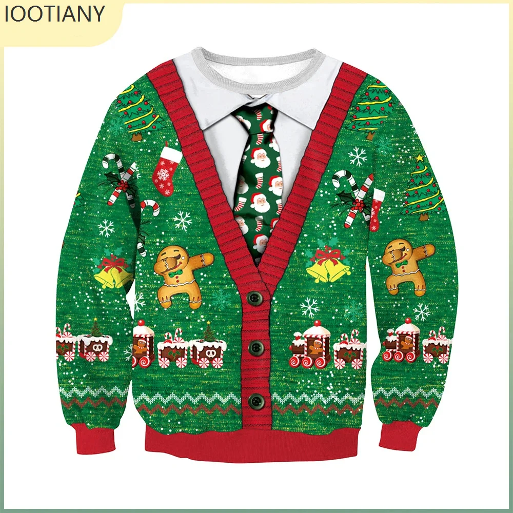 

Merry Christmas Unisex 3d Printed Crew Neck Sweater Cute Santa Claus Pattern Christmas Sweater Christmas New Year Party Cosplay