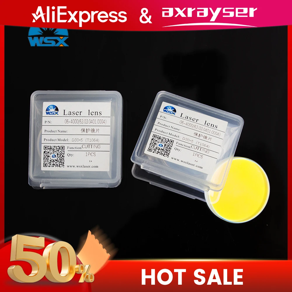 WSX Origainl Laser Protective Windows 18x2 20x2 30x5 37x7 JGS1 عدسة حماية السيليكا المنصهرة لآلة القطع بالليزر WSX