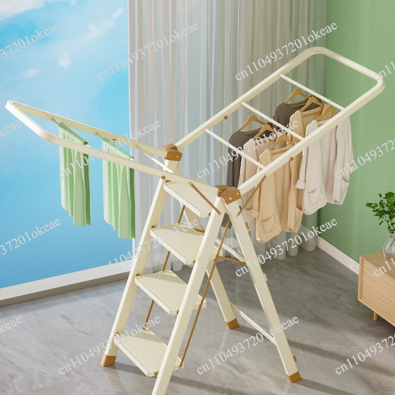 Ladder drying rack dual-purpose two-in-one household folding herringbone ladder multi-functional climbing ladder stool