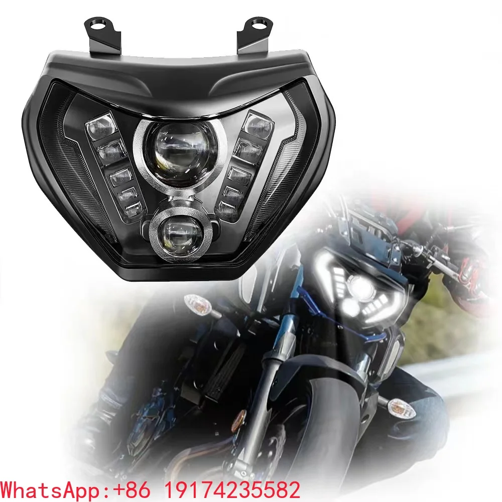 

E-mark Approved Motorcycle Headlight DRL HI/LO Beam LED Head Lamp Assembly for Ya-m-ah MT 09 FZ 09 MT09 FZ09 2014-2016 MT07