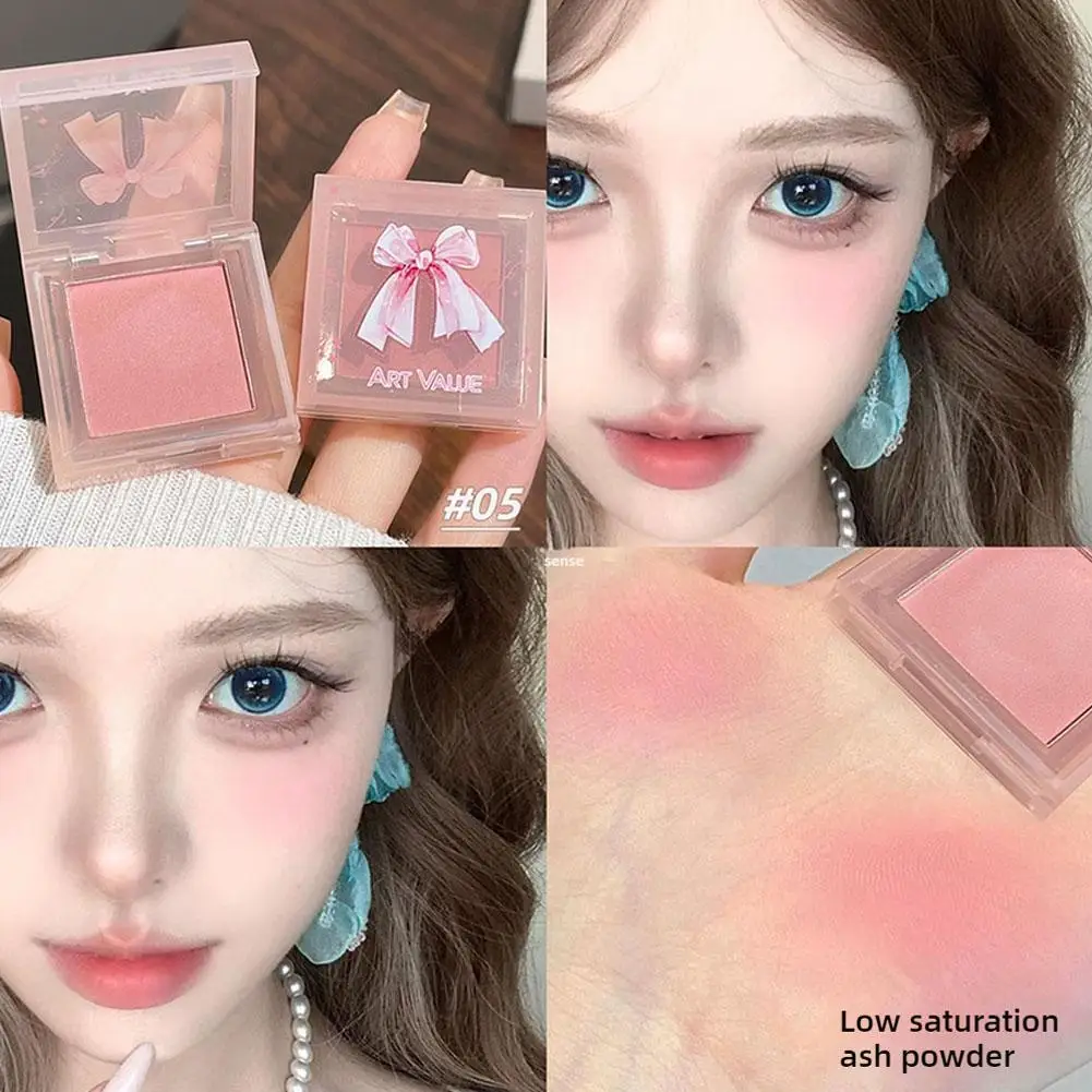 4 Lipstick+1 Powder Blusher Cosmetics Gift Box Set Smooth Texture, Color Rendering Valentine's Day Birthday Lipstick Gift Box