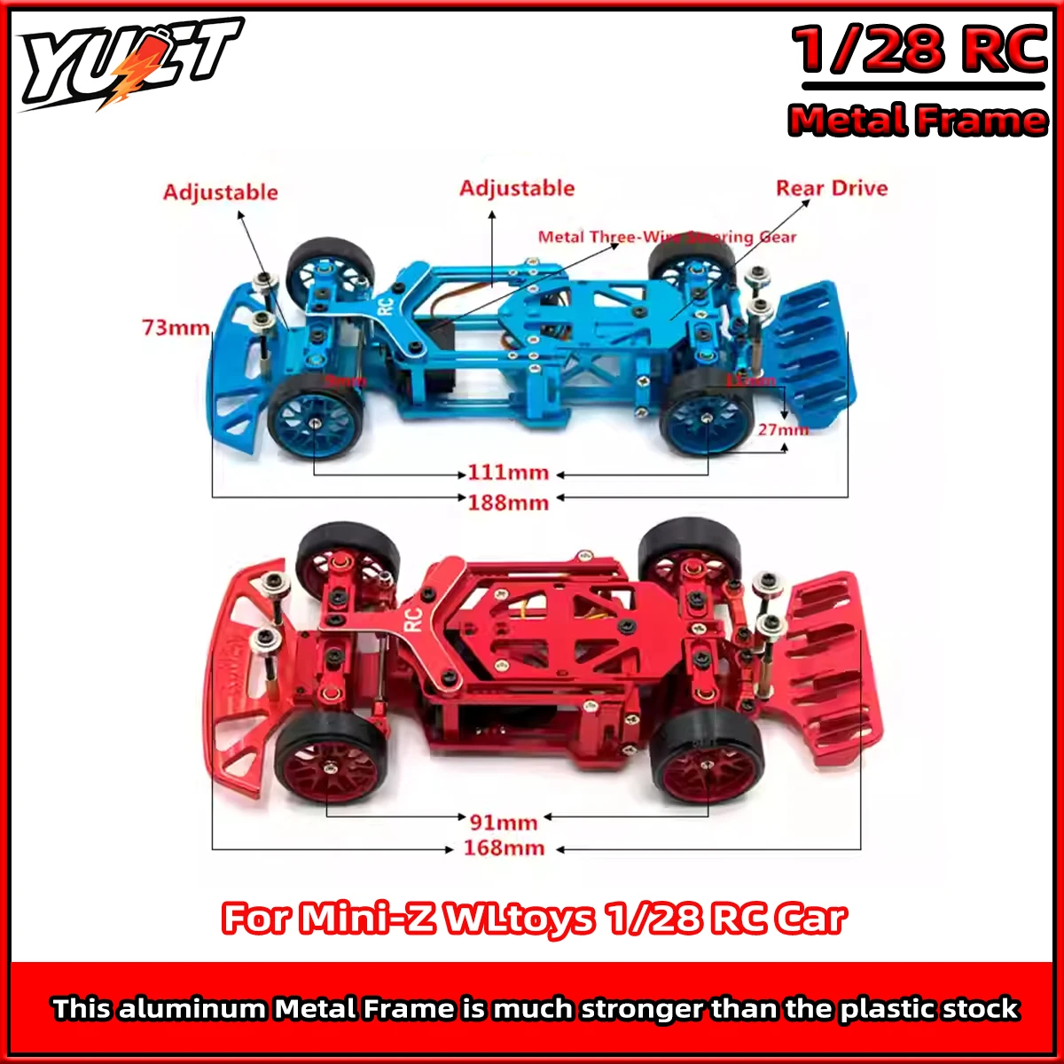 

1/28 металлический задний привод для дрифта и гонок в сборе, рамка для WLtoys, автомобиль от комаров, мини-радиоуправляемый автомобиль, обновление модификации, детали