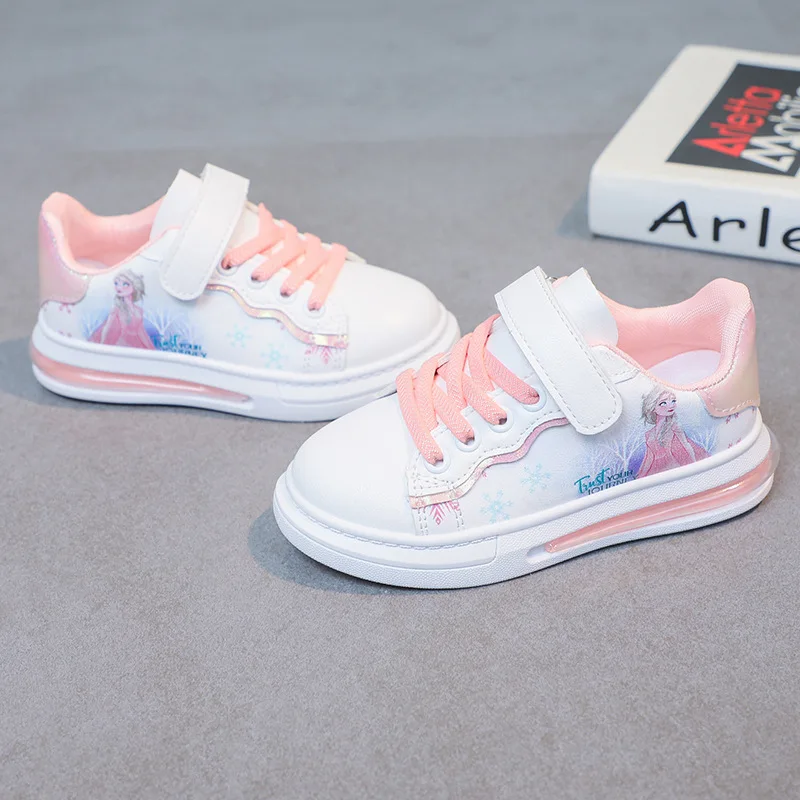 Urocze buty Kawaii Elsa Księżniczka PU Skórzane Sneakersy Śliczne Kreskówkowe Buty Codzienne dla Dziewczynek Halloween Anime Cosplay