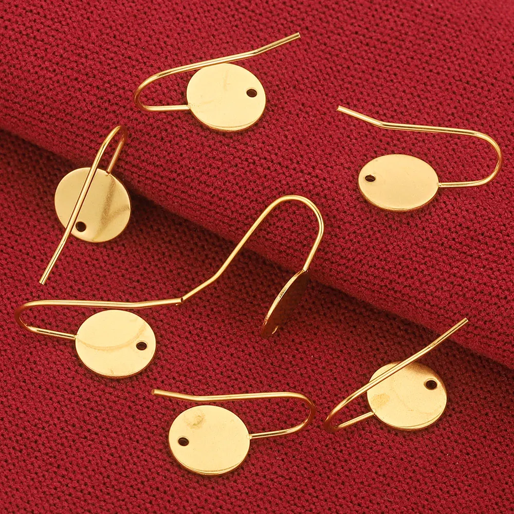10pcs Stainless Steel French Hook Earring Hooks Clasp DIY Making Supplies Components Parts for Earring Accessories Blank Craft