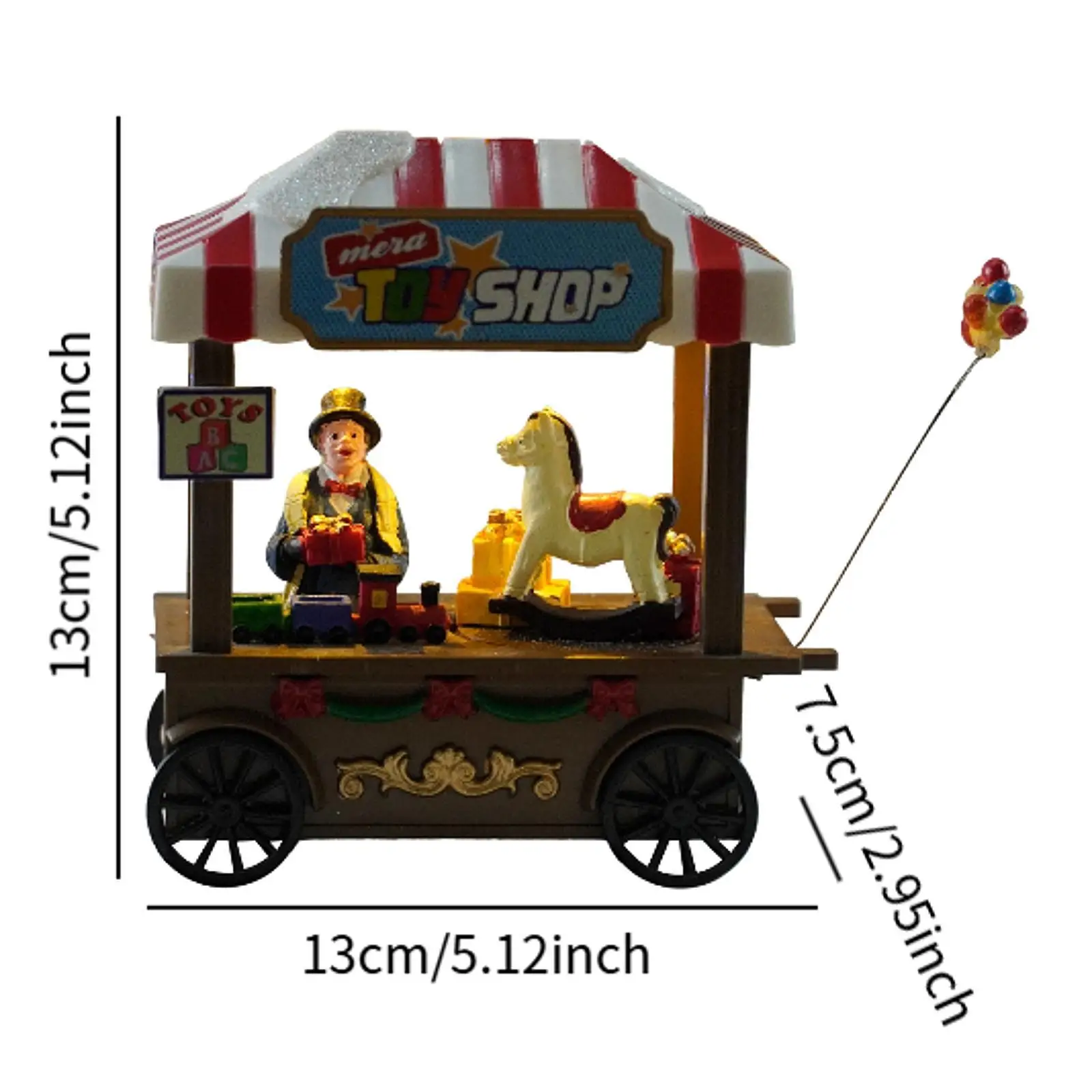 مشهد عيد الميلاد مشهد بيت الثلج الديكور متوهجة مصغرة الراتنج زخرفة لعبة متجر