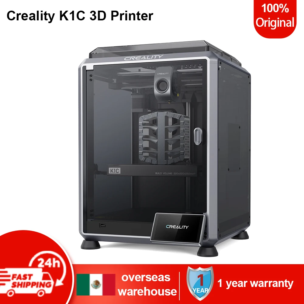 طابعة Creality K1C ثلاثية الأبعاد FDM 600 مم/ثانية طابعات ثلاثية الأبعاد عالية السرعة مع كاميرا Al مراقبة التسوية التلقائية إطار مكعب ثابت CoreXY