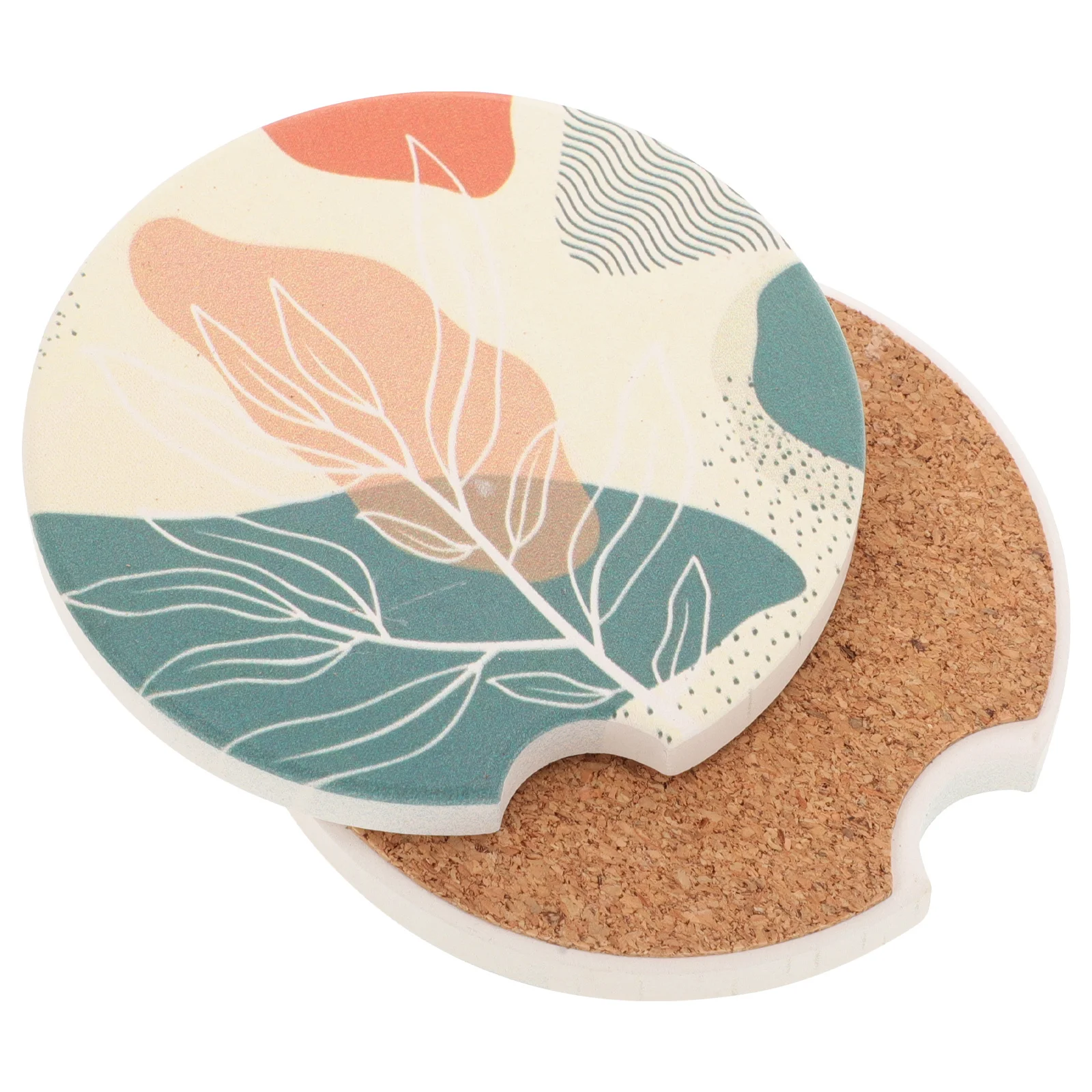 

2Pcs Boho Car Coasters Ceramic Cup Holder Mat Non Slip for Cars Suv Truck Bohemian Car Interior Accessories Cup Holder Coasters,