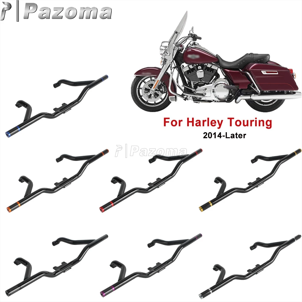 Pazoma Motorcycle Highway Engine Falling Protector Crash Bar For Harley CVO Street Glide Road King Road Glide Freewheeler FLRT