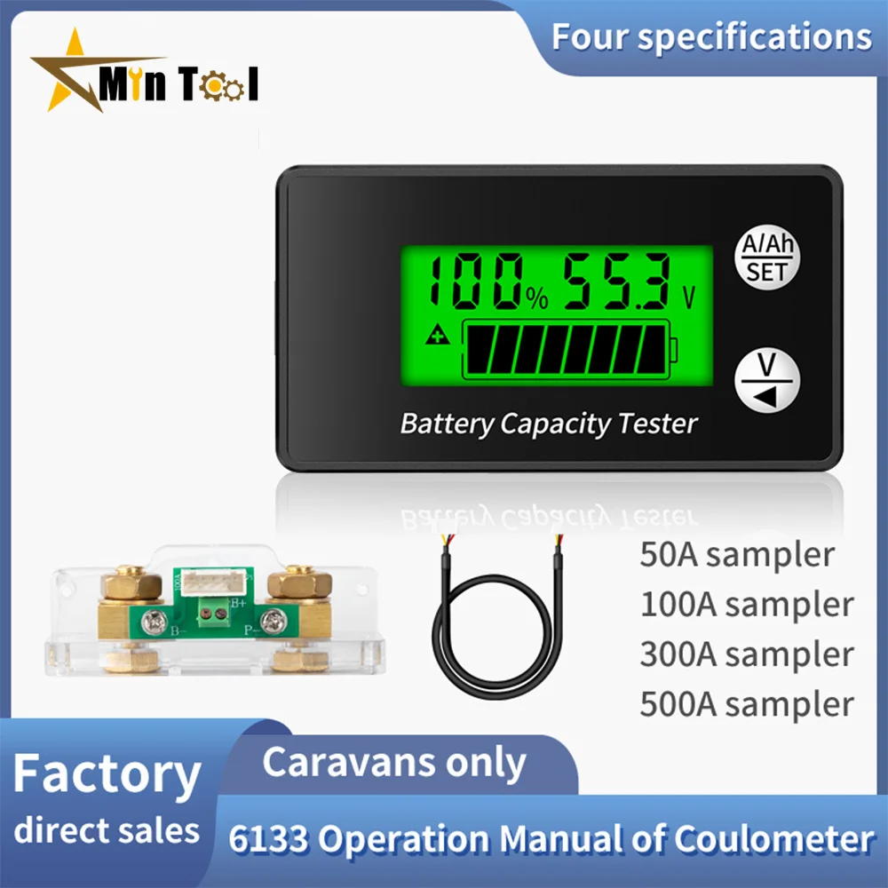 DC Battery Voltmeter Coulometer DC 8V-100V Capacity Indicator Meter Lithium LiFePO4 lead-acid Cell for 6133A Battery Tester