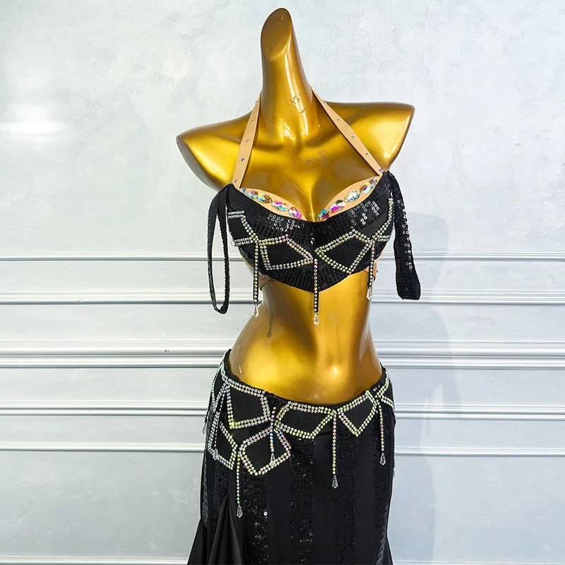 

customized belly dance costume performance costumes women's bra long skirt set Oriental dance practice outfit exotic dancewear