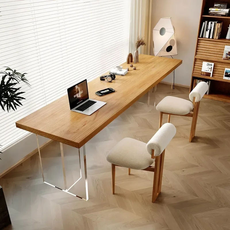 Acrylic Suspended Double Solid Wood Desk Wall Mounted Study Table Odorless Workbench Computer Desk Long Writing Desk