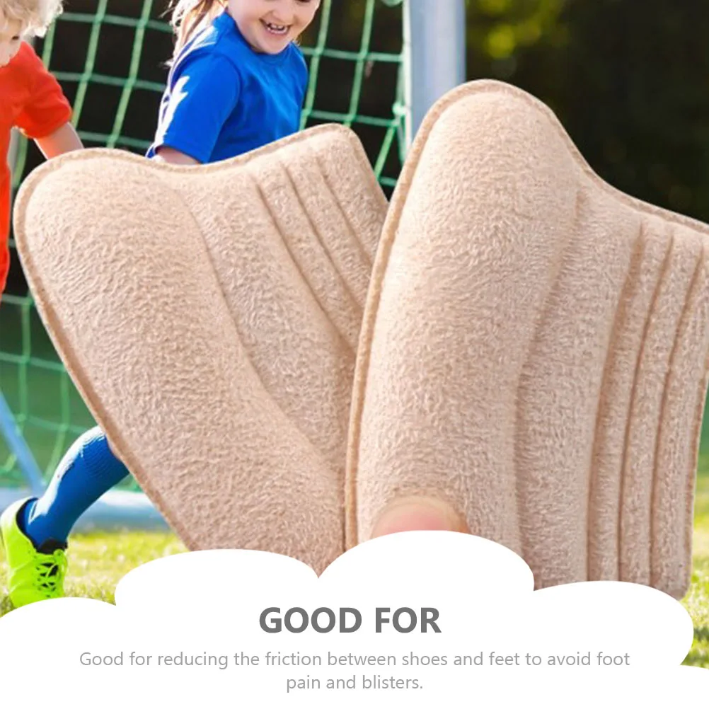 

4 Pairs Heel Stickers Half Size Pads Strong Adhesive Comfort Liners Kids Cushions Imitation Suede Daily Wear Resistant Shoe