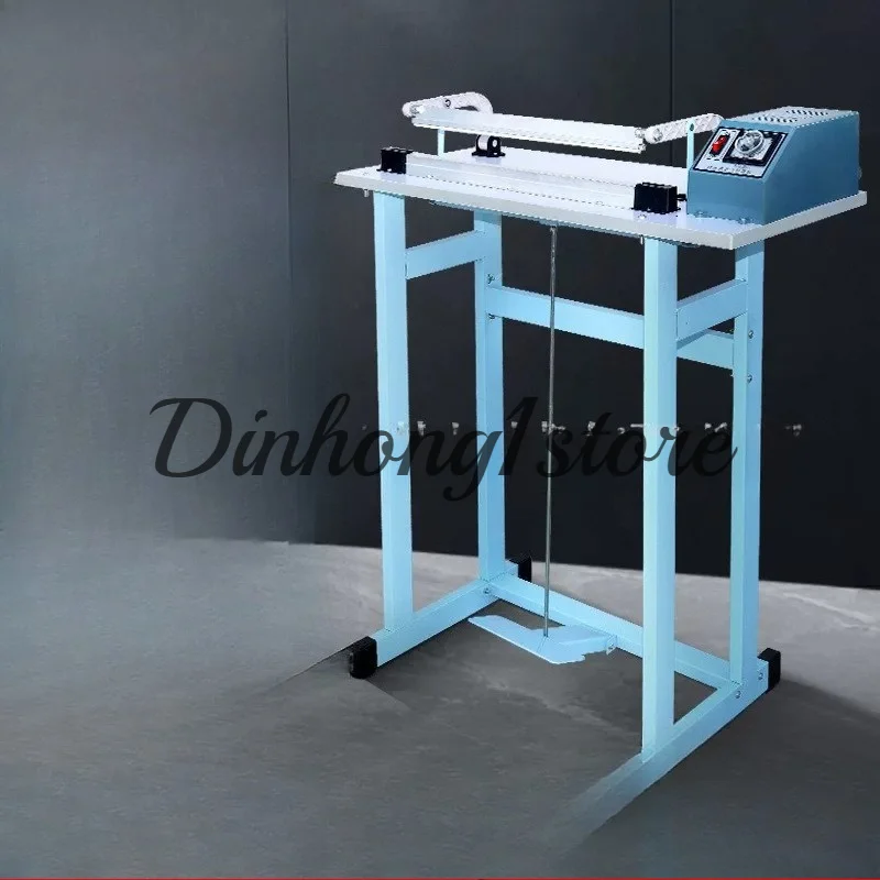 Floor Standing Foot Pedal Impulse Heat Sealer Adjustable Temperature Manual Plastic Pouch Sealing Machine Light Metal Frame