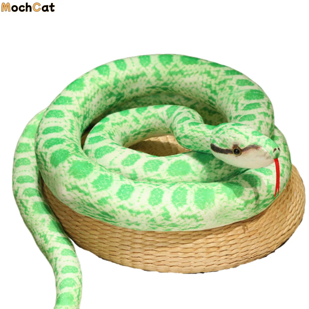 Pluszowa zabawka w kształcie pitona o długości 160 cm, miękka, kreskówkowa, długa pluszowa zabawka w kształcie węża, kreatywna, realistyczna maskotka, prezent urodzinowy.