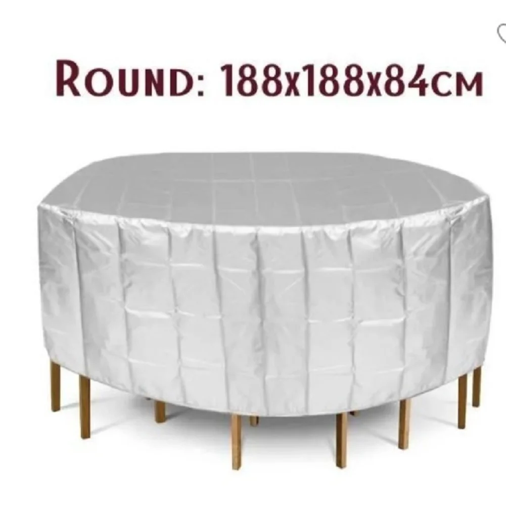 Waterproof For round Dining Table Cover 188cm Diameter for Outdoor Use 210D Oxford Fabric with Breathable Mesh Ventilation