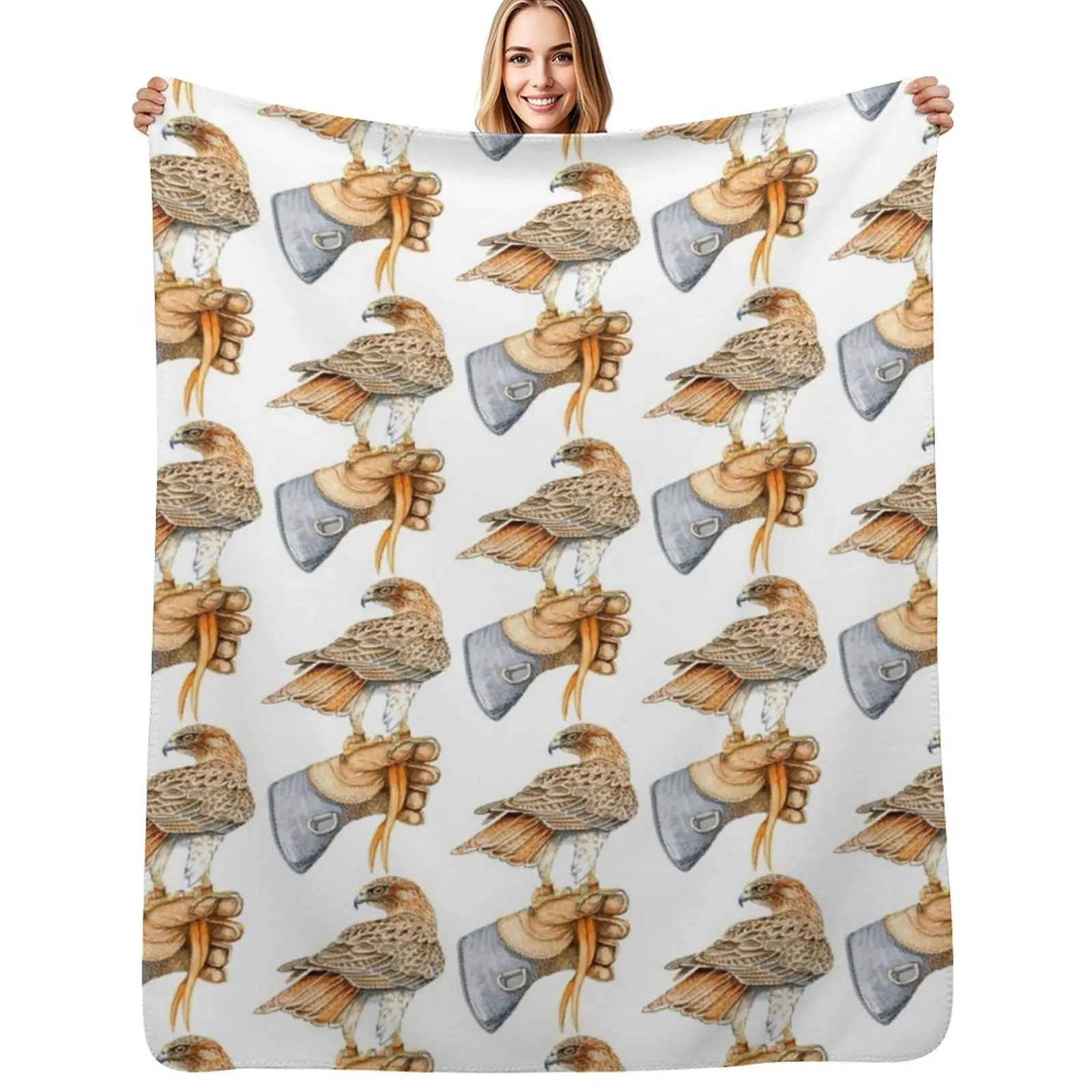 

Red Tailed hawk on glove Throw Blanket Extra Large Throw Retros valentine gift ideas Blanket