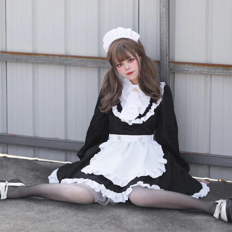 Cameriera costumi Cosplay Bristish Anime donne Halloween grembiule cameriera gioco di ruolo vestito da partito giapponese gotico Lolita principessa abiti
