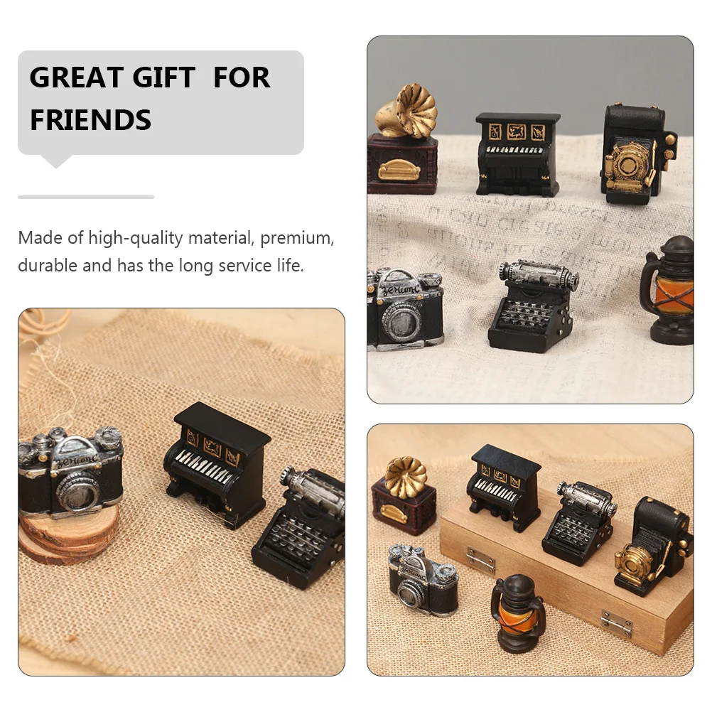 

5 шт. миниатюрный для декора мини-дома, ретро-смола, сделай сам, аксессуары для коробки для комнаты, винтажная бытовая техника, сцена, микропейзажный реквизит