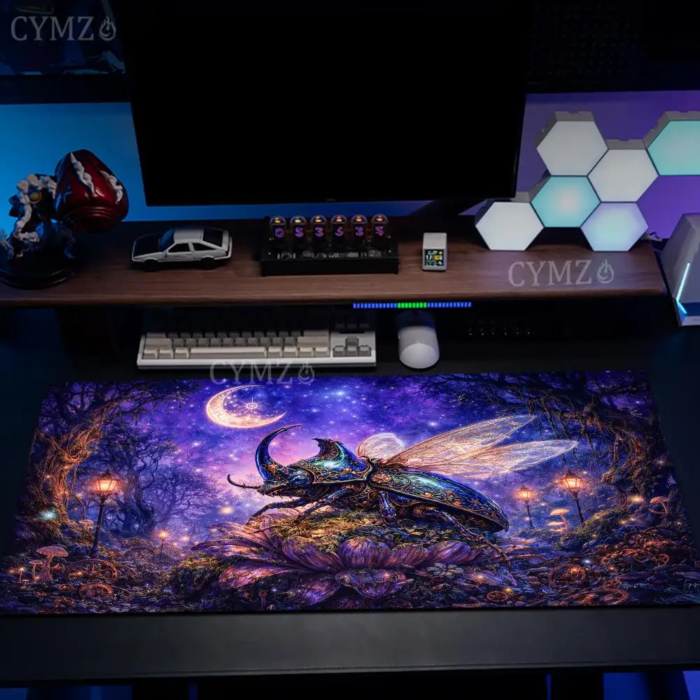 Mysterious Giant Rhinoceros Beetle large Mouse pad Desk Mat Non-Slip Gaming mats office rug pc accessories mousepads desk pad