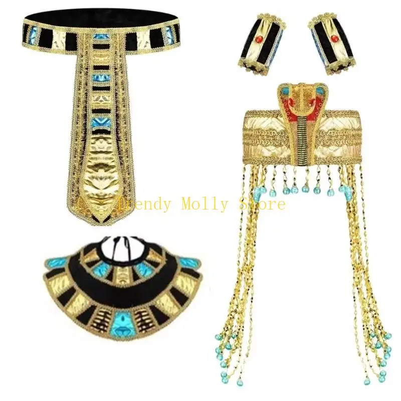 N5KB Egyptische hoofdbanden kopstuk Egyptische riemspolsband voor vrouwelijke mannen