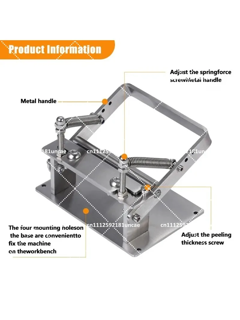 Manual Leather Splitter Peeling Machine Stainless Steel Tool with Blades for DIY Craft Leather Work