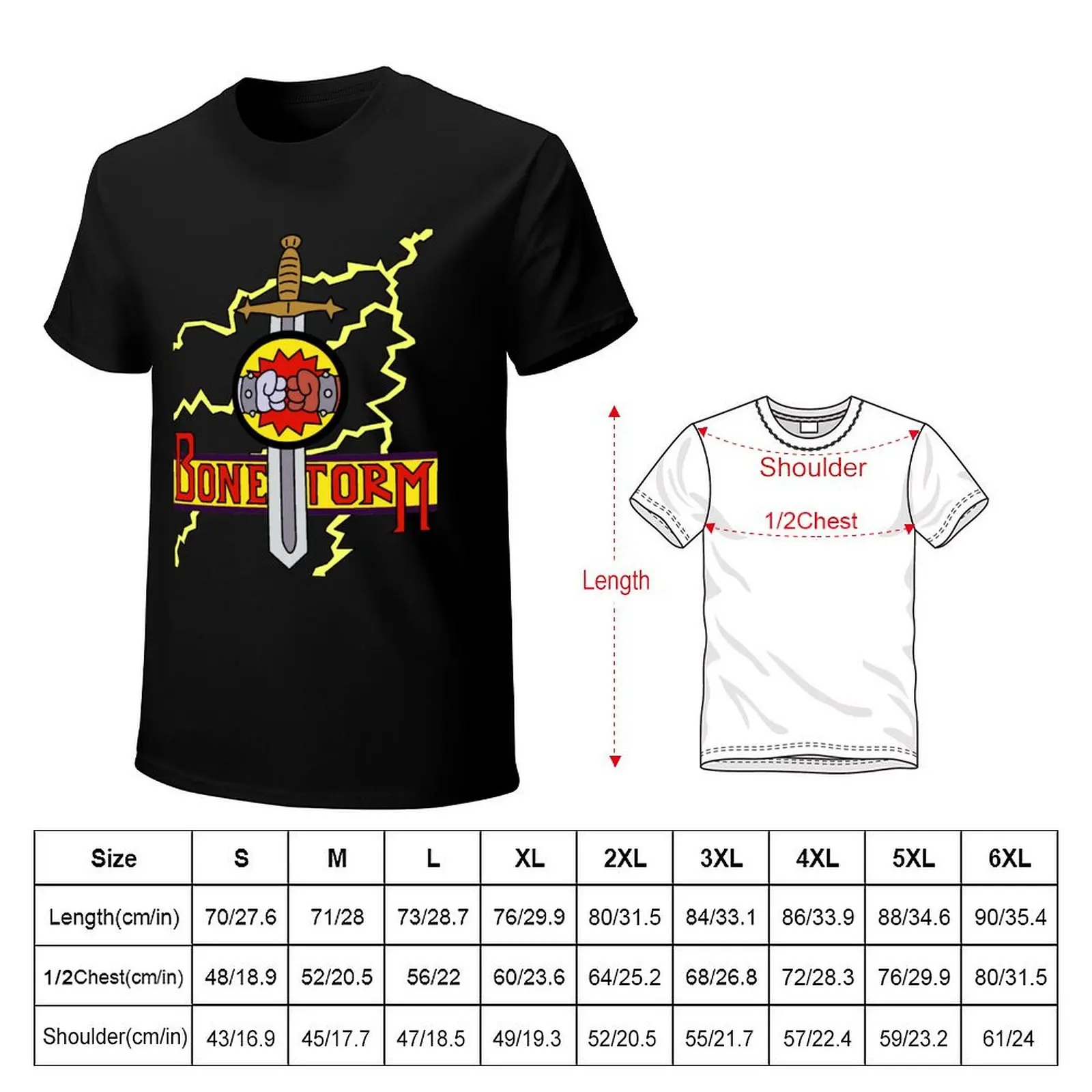 BoneStorm clear T-Shirt street wear topping essential t shirt cotton t shirt men