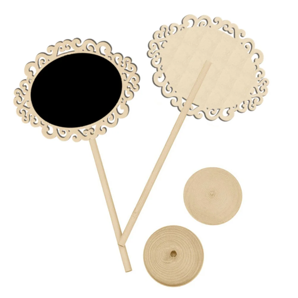 

10pcs Mini Blackboard Decorative Chalkboard Table Decoration Stand Message Board Desktop Organizer Wood Frame Round Base Black