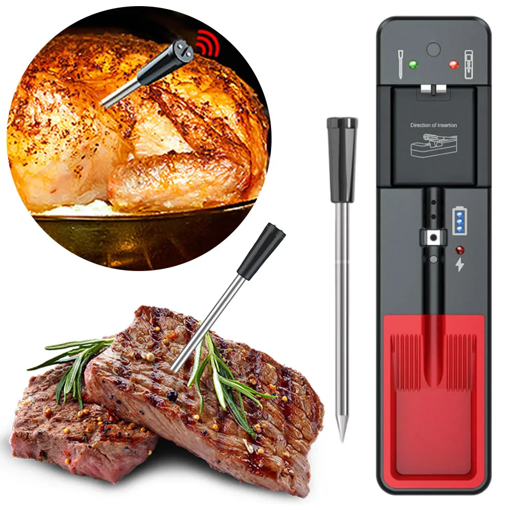 

Wireless Smart Meat Thermometer Ultra-Thin Probe Digital Meat Thermometer with App Cooking Thermometer for BBQ Oven Grill