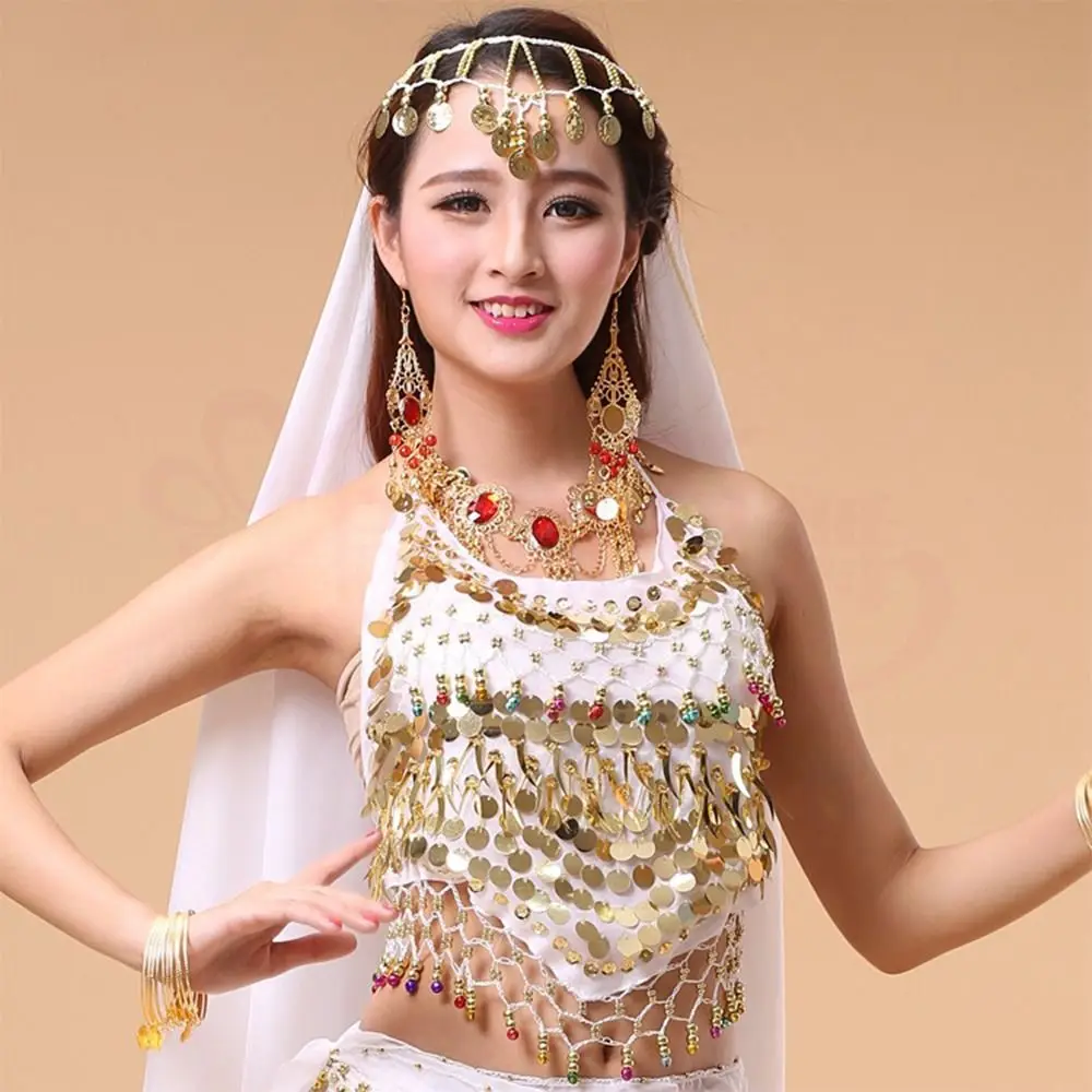 Fringe Belly Dance Sequin Top Shiny Bras Polyester Performance Costume Latin Dance Tassel Show Costumes Festival Rave