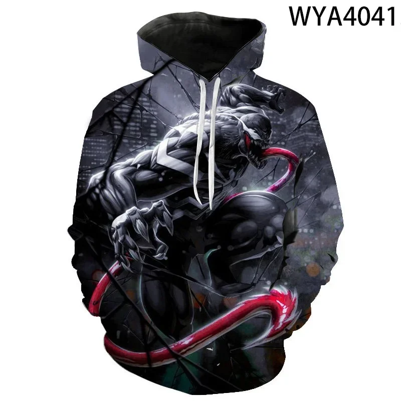 Venom Boys Hoodie Marvel Men\'s Hoodie 3D Printing Oversized Pullover MINISO Men\'s Hoodie Fashion New Men\'s Clothing