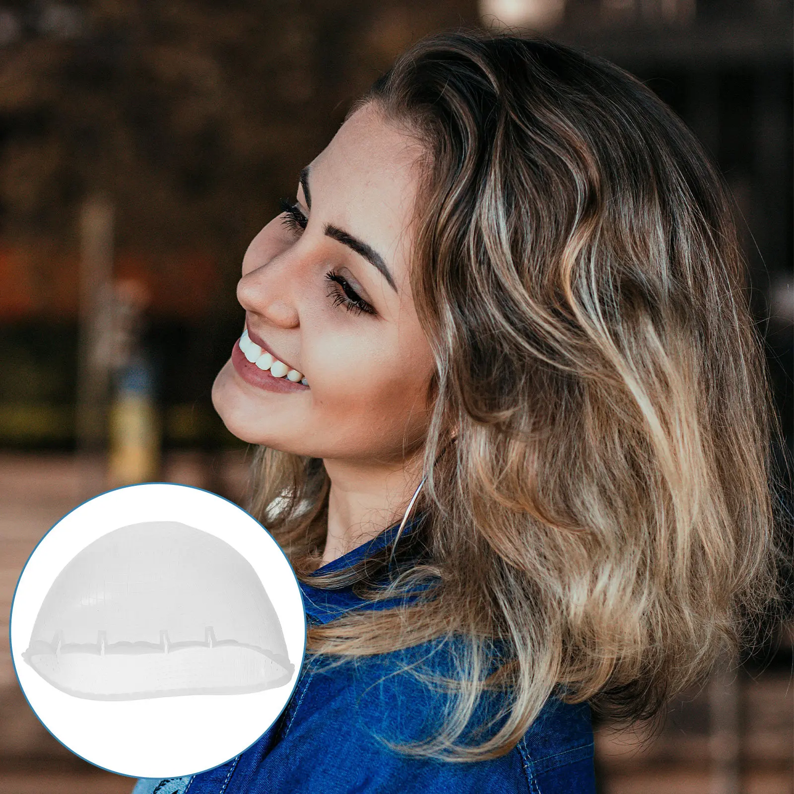 

Hair Dye Cap Silicone Highlighting Reusable Hair Coloring Cap Elastic Comfortable Salon Hairdressing Supplies Dyeing Color Tool