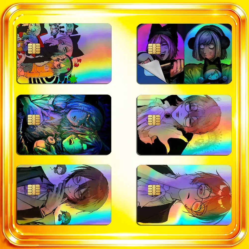 For Rnfren Randal Luther Nyon Nyen Credit Bank Sticker ID Access Card Cover Skin Rainbow Color Laser Stickers Film