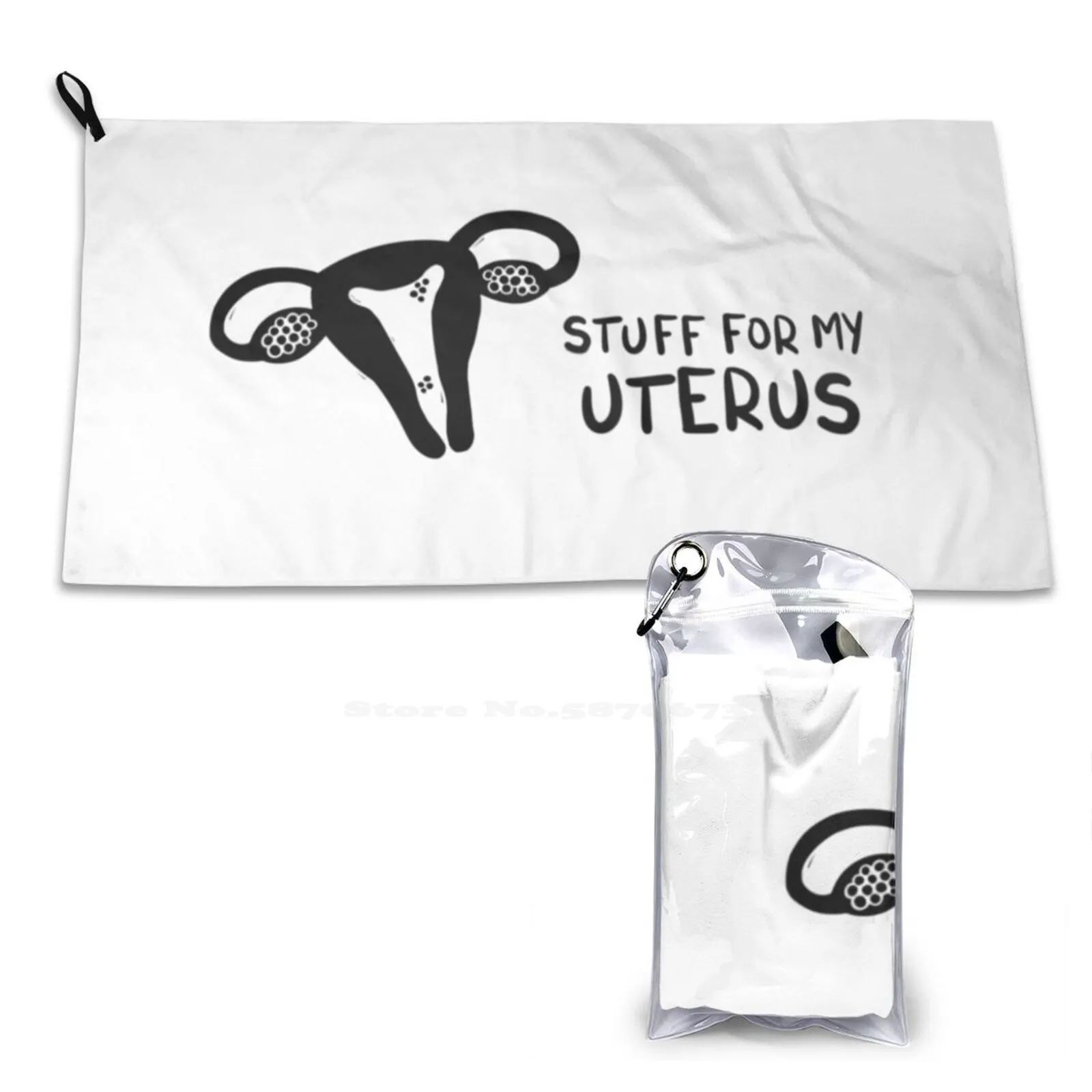 Stuff For My Uterus Pouch For Tampons Soft Towel Quick Dry Beach Towel Female Empowerment Feminist Design Uterus Design Uterus