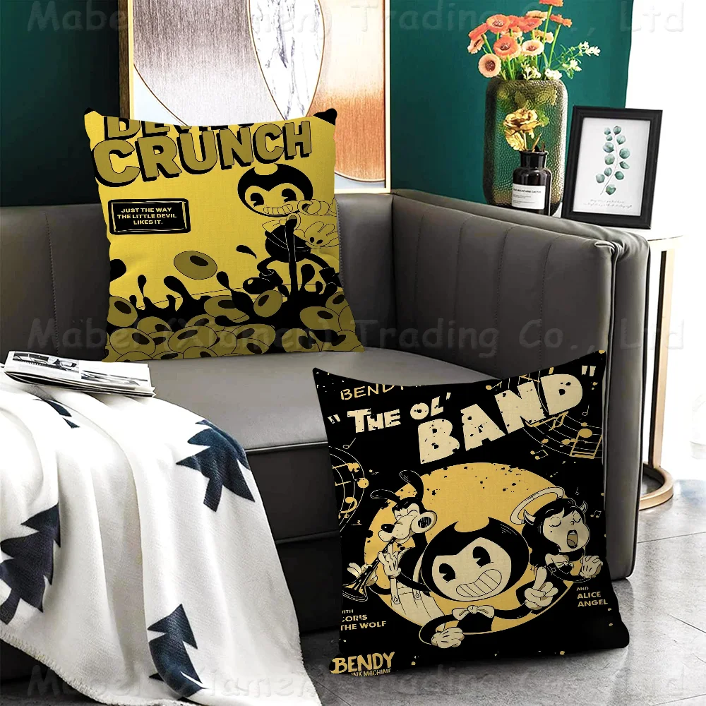 Cartoon B Bendy And T Personalized Pillow Cover Kids Bedroom Wild Party Decor Pillowcase Kid Birthday Shower Gift