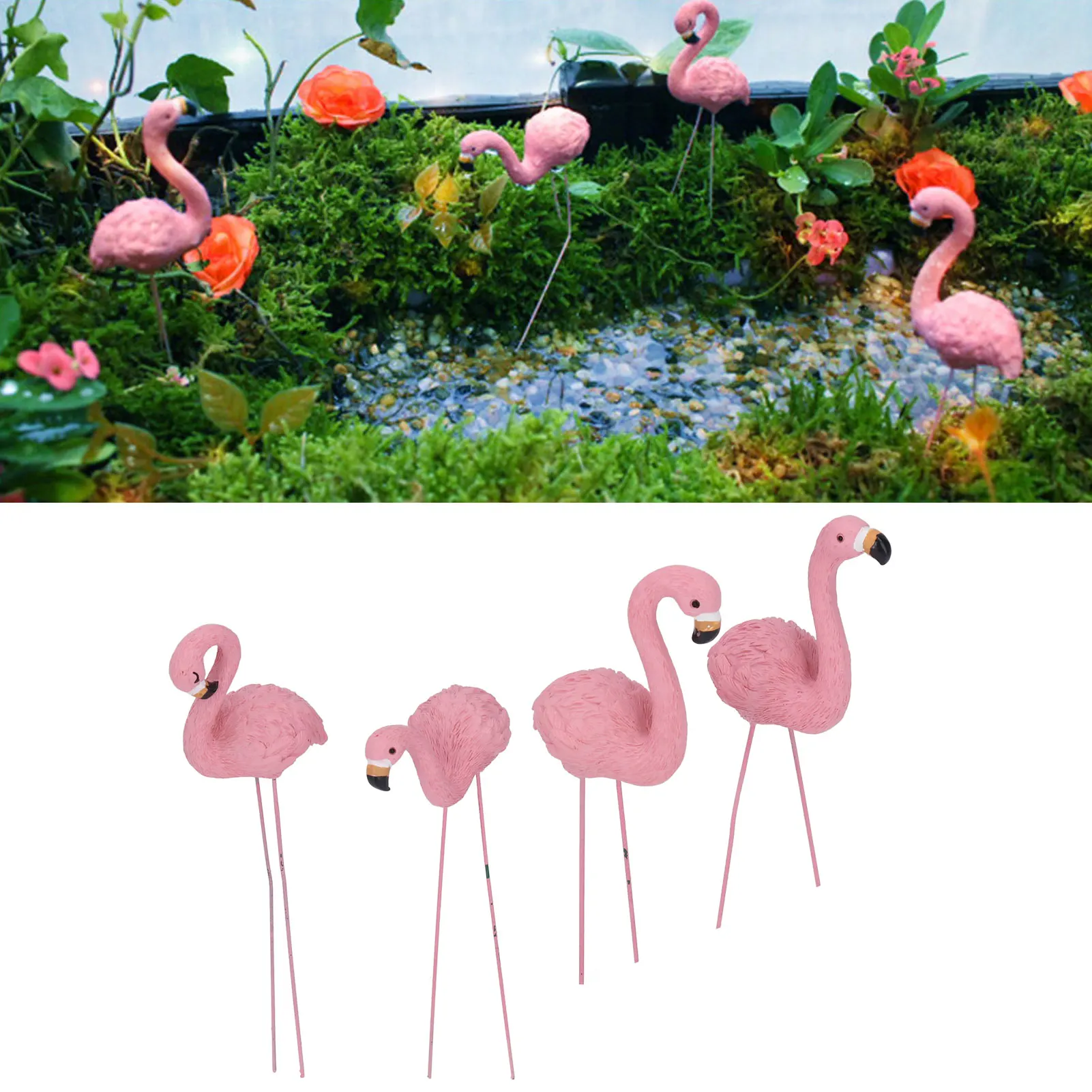 Cute Flamingo Gifts Beautiful Practical Stylish Appearance Fine Details Resin Material Flamingo Yard Statue for Gifts