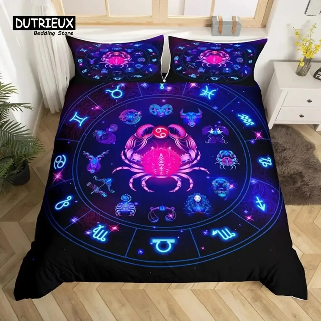 Constellation Duvet Cover Sun And Moon Bedding Set Zodiac Signs Astrology Comforter Cover Spiritual Gifts For Girls Teens Women